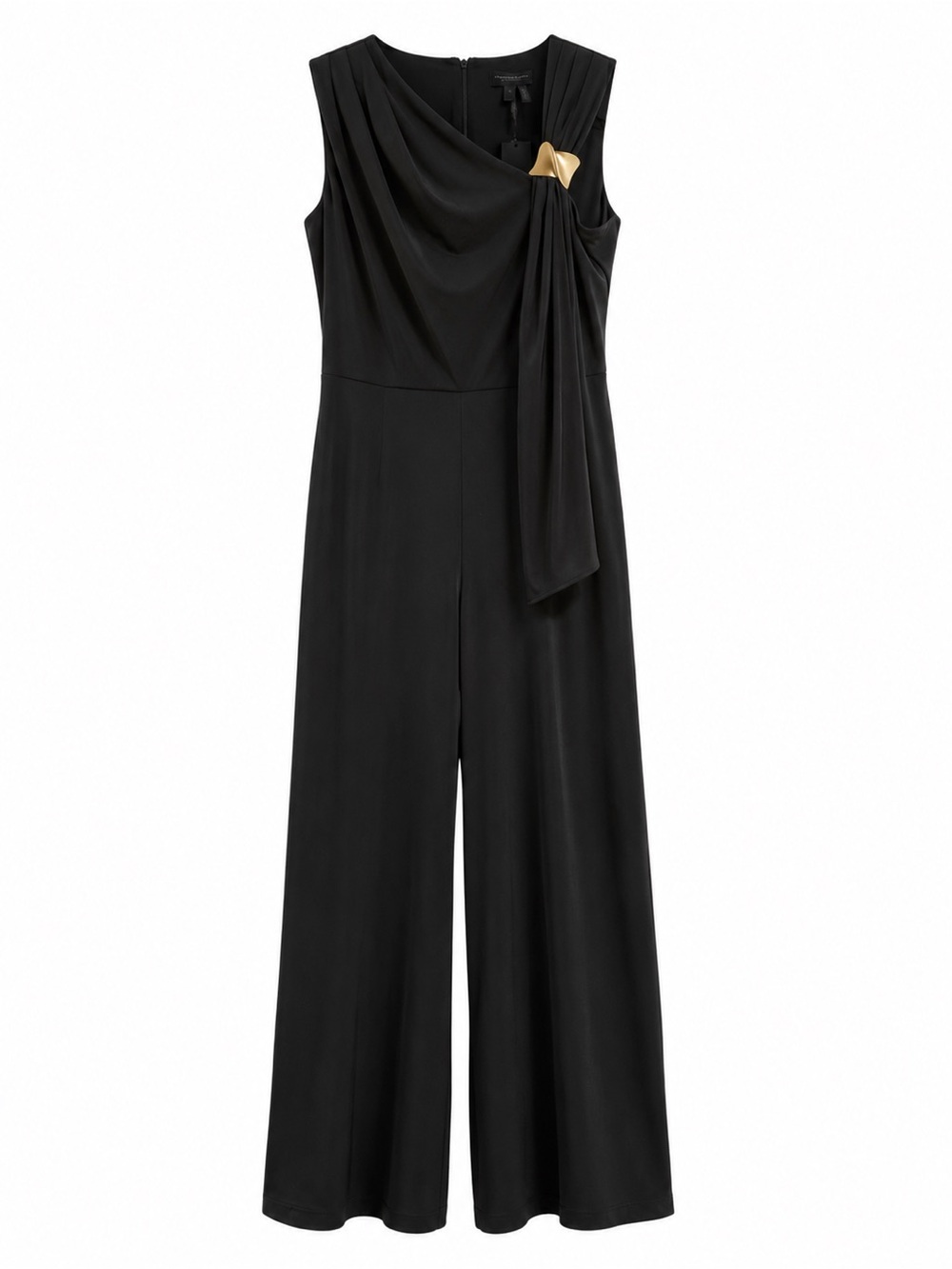 🖤 NWT Donna Karan Collection Black Draped Hardware Jumpsuit🖤 - Picture 3 of 3